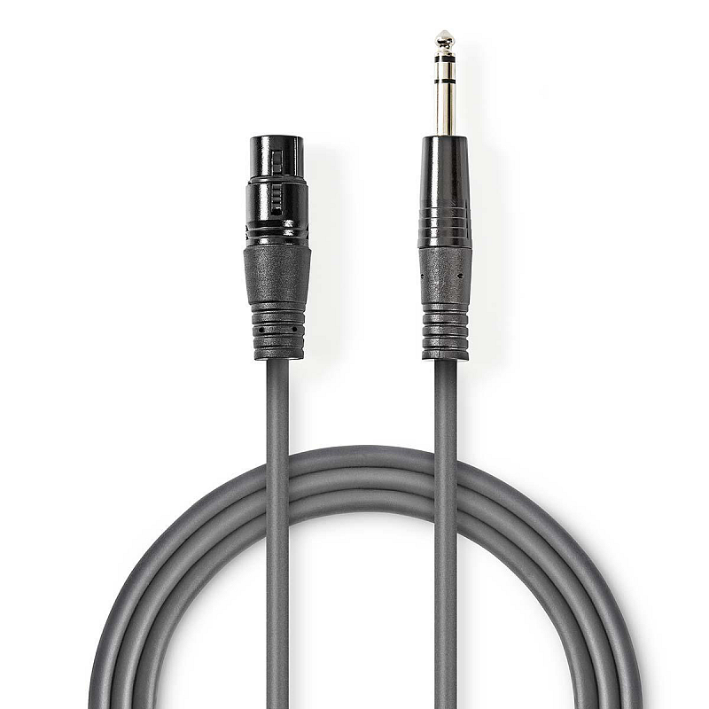 Nedis COTH15110GY15 Audio-Kabel 1,5 m XLR (3-pin) 6.35mm Grau