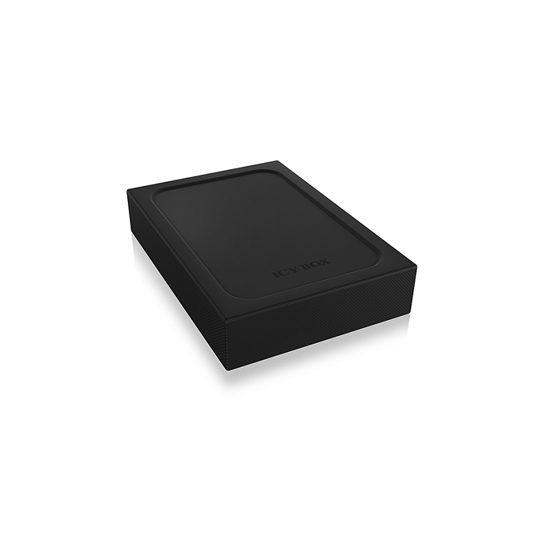 ICY BOX IB-256WP, Ext. Gehäuse für 2,5" SATA HDD/SSD (bis 15mm BH), USB 3.2 Gen 1, UASP, Schreibschutz-Funktion, Aluminium, Silikonhülle