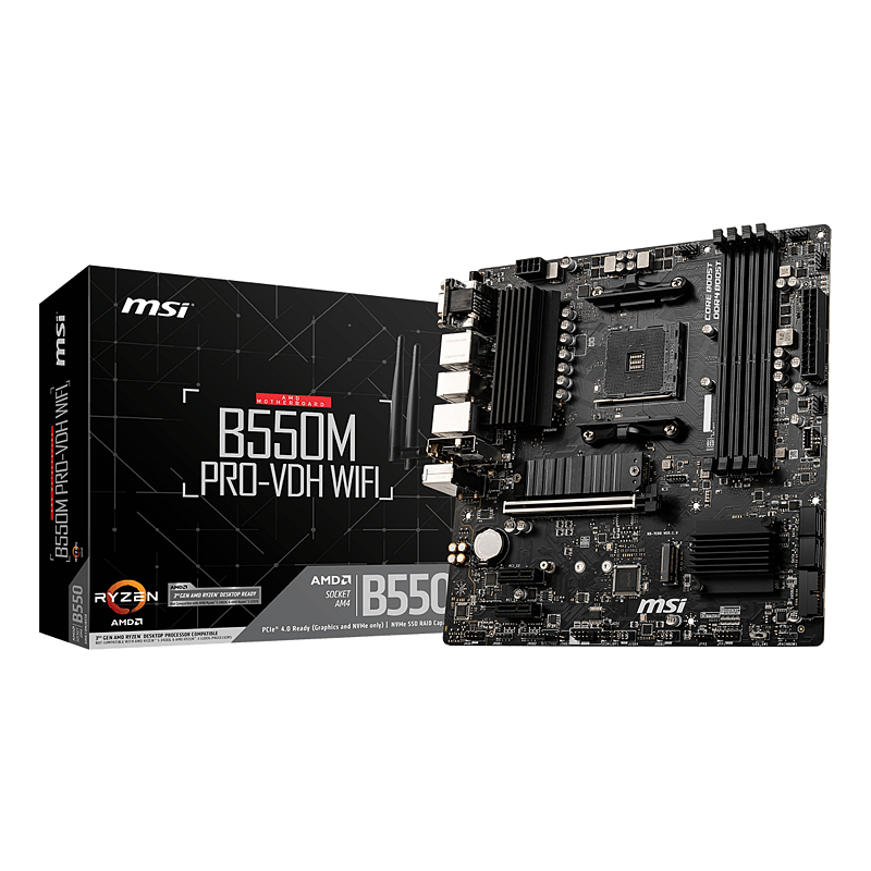 MSI B550M PRO-VDH WIFI Motherboard AMD B550 Sockel AM4 micro ATX