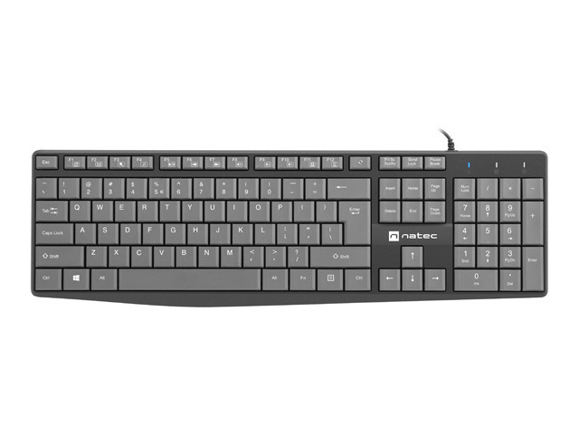NATEC NAUTILUS Tastatur Heimbüro USB QWERTY US International Schwarz, Grau