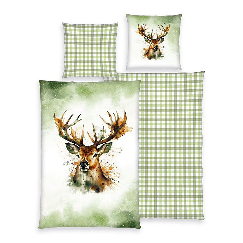 HERDING Home Edition Winterbettwäsche-Set 'Hirsch' - 70-x-90-cm-140-x-200-cm-at