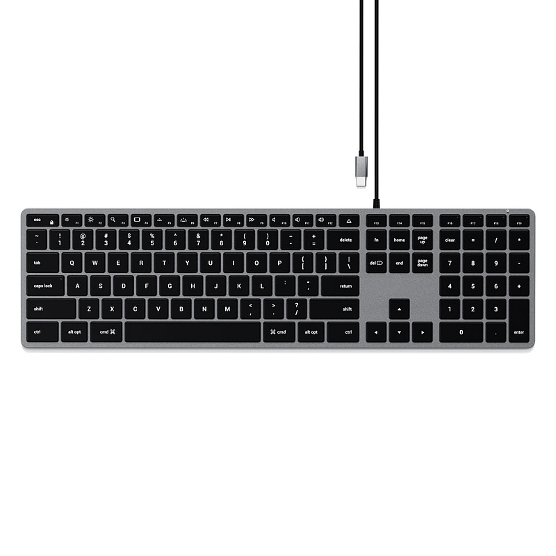 Satechi Slim W3 Tastatur Universal USB QWERTZ Schweiz Aluminium, Schwarz
