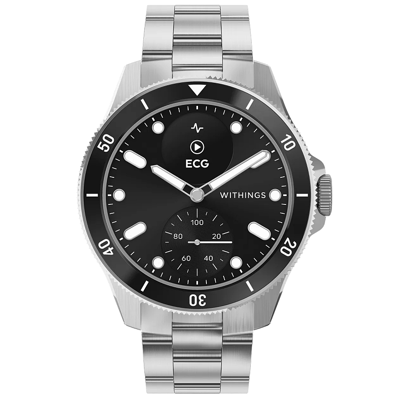 Withings ScanWatch Nova 1,6 cm (0.63") OLED 42 mm Hybrid Schwarz, Edelstahl GPS