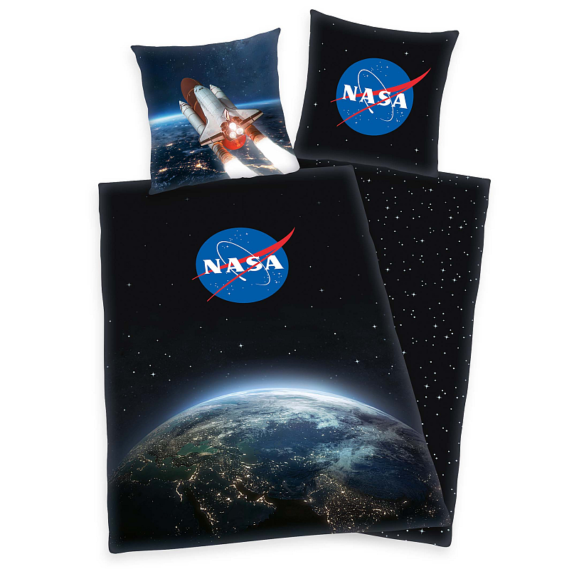 HERDING NASA Bettwäsche - Weltraum - 80-x-80-cm-135-x-200-cm