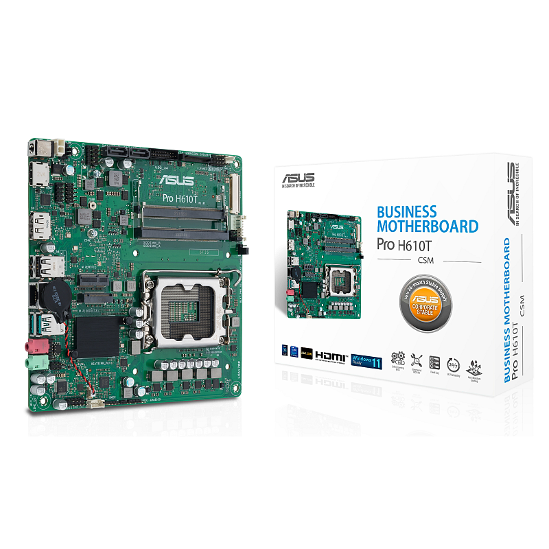 ASUS PRO H610T-CSM Intel H610 LGA 1700 Thin Mini ITX