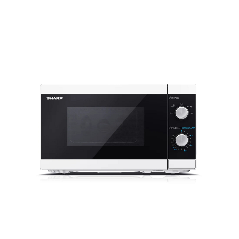 Sharp YC-MS01E-W Mikrowelle Schwarz, Weiß Solo-Mikrowelle Arbeitsplatte 20 l 800 W