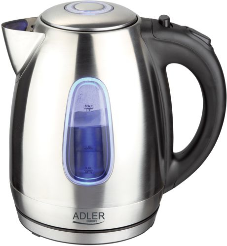 Adler AD1223 Wasserkocher 1,7 l 2000 W Schwarz, Edelstahl